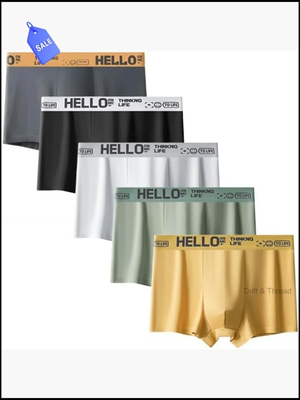 Men's 5-Pack Boxer Briefs S-XXL High Stretch, Breathable, Quick-Dry